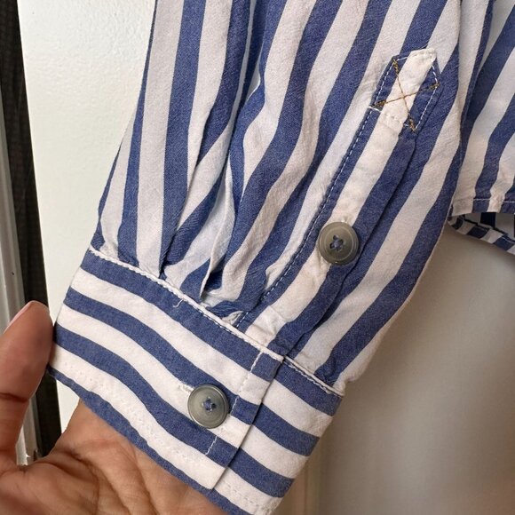 Pilcro & The Letterpress Womens Striped Button-Up Long Sleeve Size 6 Small - Picture 5 of 9